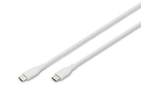 Digitus Кабель USB-C > USB-C заряджання/синхронізації, 2м, USB 2.0, 60W, силіконовий, білий