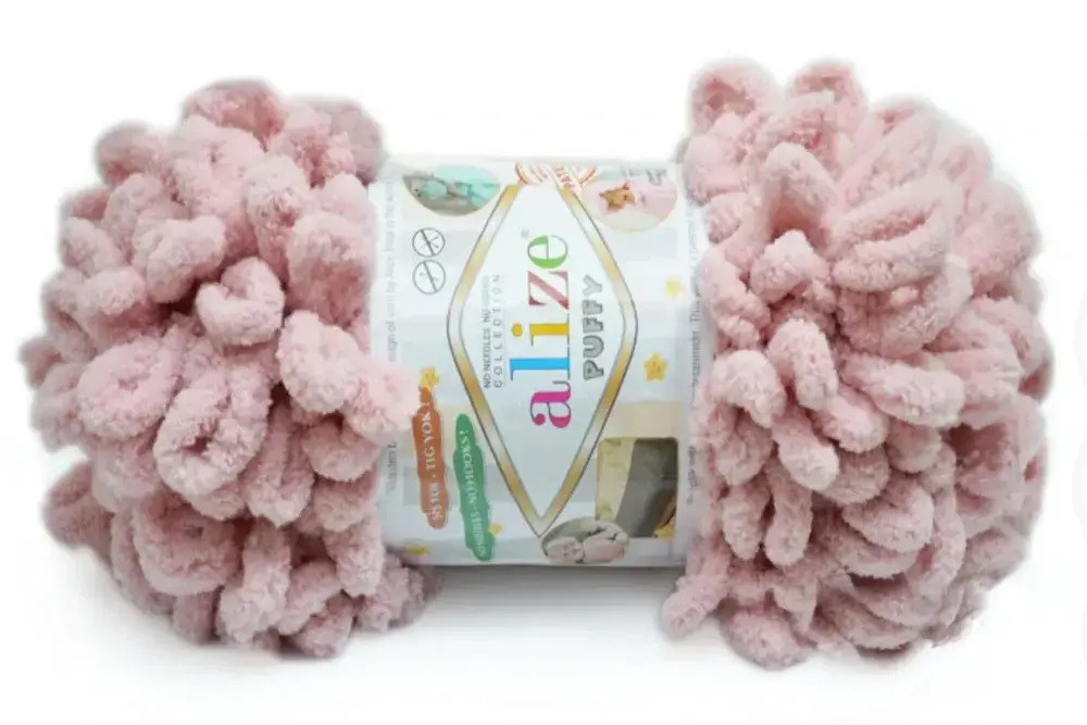 Puffy-161 Рожева пудра Пряжа ALIZE PUFFY, 5шт