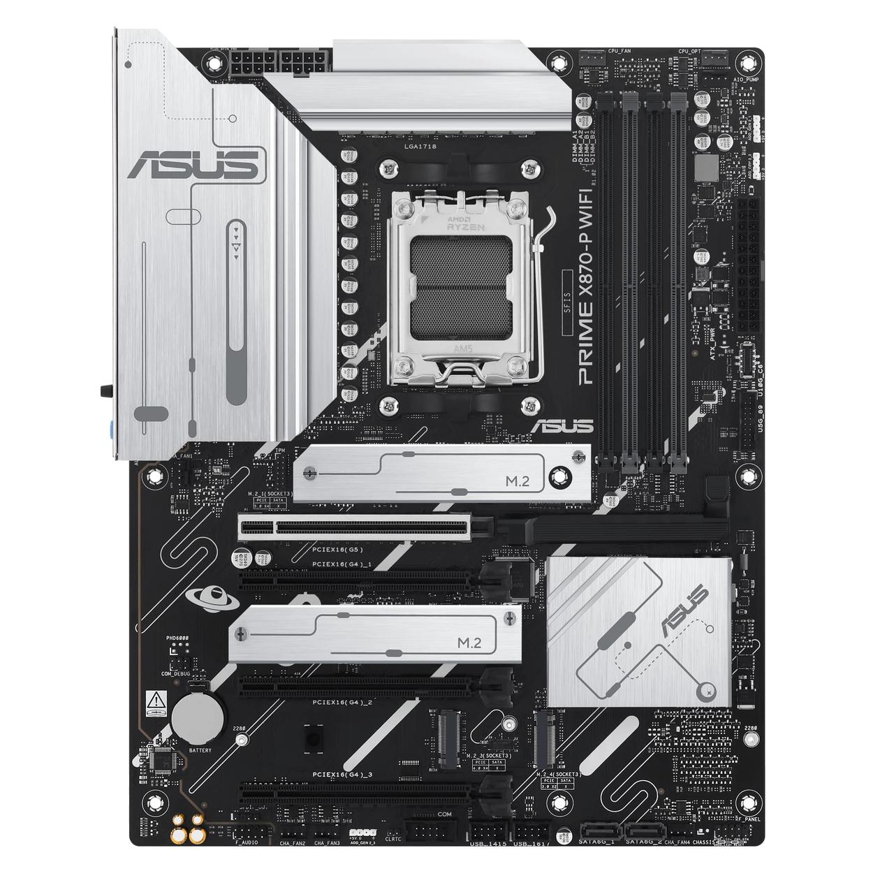 ASUS Материнcька плата PRIME X870-P WIFI sAM5 X870 4xDDR5 M.2 HDMI WiFi BT ATX