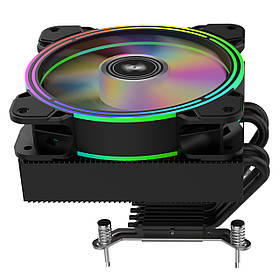 2E Gaming Процесорний кулер Air Cool AC120T4-ARGB, LGA1700, 1200, 115x, 1366, AM5, AM4, AM3, AM3+, 4pin PWM,