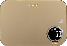 Sencor Ваги кухонні, 5кг, підключення до смартфону, AAAx2, пластик, бронзовий