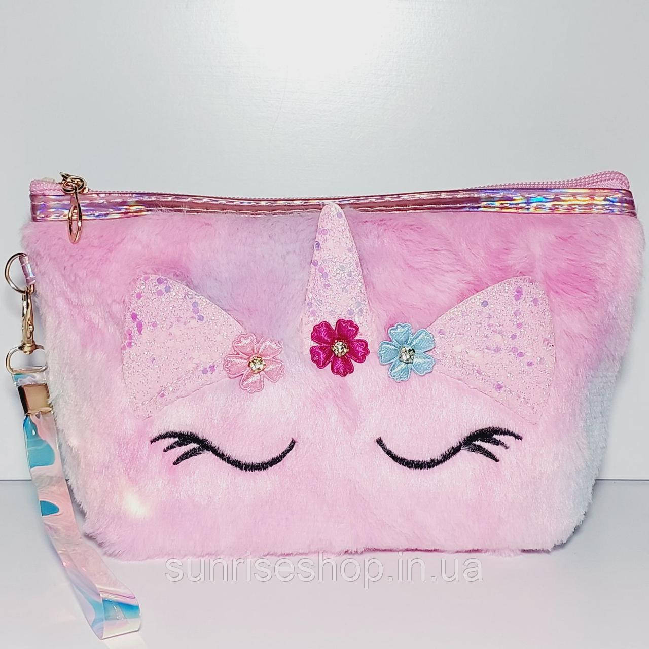 Косметичка  прямокутна штучне хутро