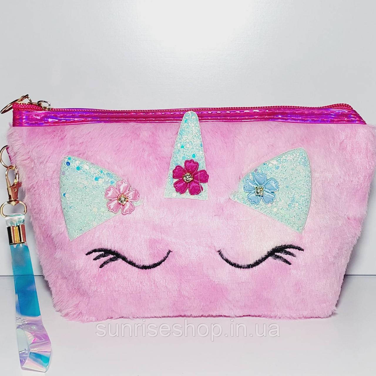 Косметичка  прямокутна штучне хутро