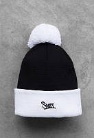 Чорно-біла чоловіча шапка Staff logo black & white