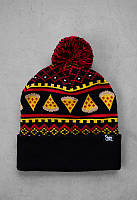 Чорна шапка з принтом піци Staff pizza