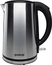 Gorenje Електрочайник, 1,5л, подвійні стінки, Strix контроль, нерж.
