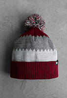 Зимова чоловіча шапка Staff gray & bordo pattern