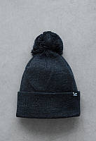 Шапка з помпоном кольору графіт Staff graphite pompon