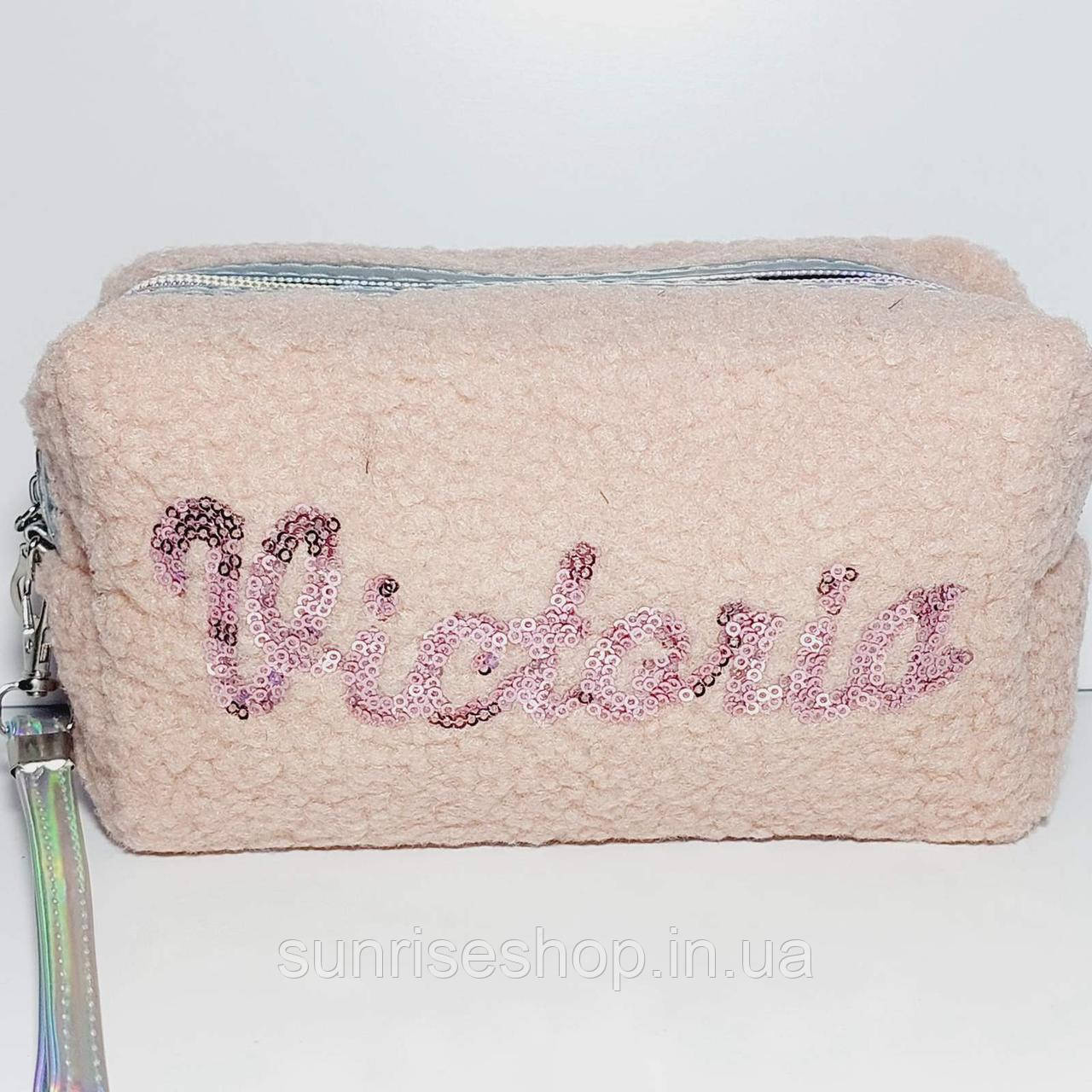 Косметичка штучне хутро форма бочонок