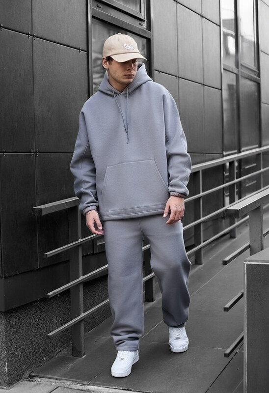 Сірий оверсайз костюм Staff blr gray oversize fleece