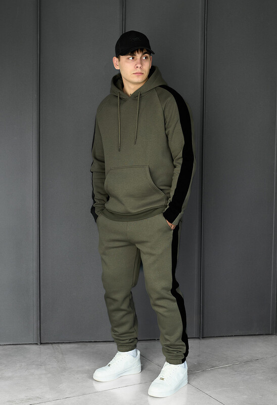 Зимовий костюм кольору хакі Staff lo khaki & black fleece