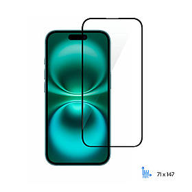 2E Захисне скло для Apple iPhone 16(6.1), 2.5D FCFG, (1 Pack), чорна рамка