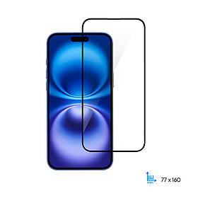2E Захисне скло для Apple iPhone 16 Plus(6.7), 2.5D FCFG, (1 Pack), чорна рамка