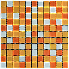 Мозаїка з декоративного скла 298х298х4,5мм Помаранчева SW-00002365