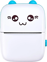 Портативний міні термопринтер дитячий Mini printer Bluetooth + набір термопаперу в комплекті блакитний