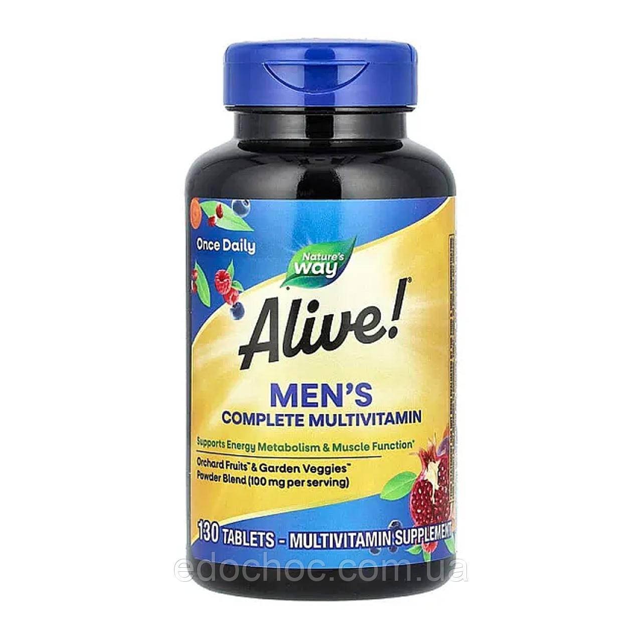 Мультивітаміни для чоловіків (Alive! Multivitamin-multimineral) 130 таблеток NWY-13716