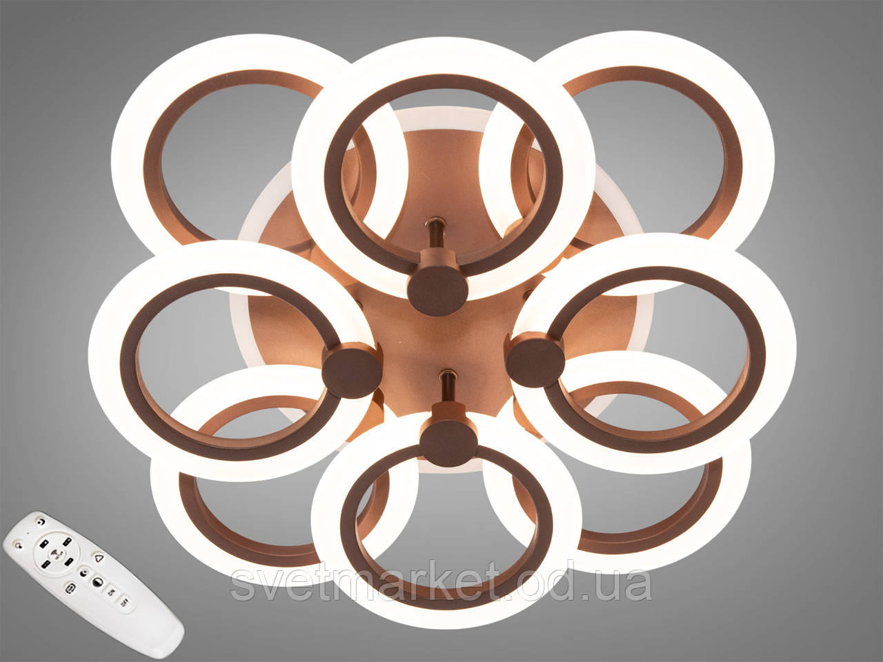 Стельова люстра A8022/4+4CF LED 3color dimmer, фото 1