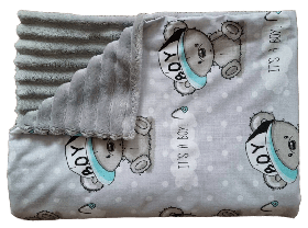 Дитячий плед із бавовни та плюшу Minky для новонароджених малюків на виписку з пологового BST Темно-Сірий