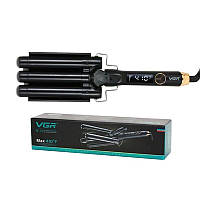 Потрійна плойка для волосся Vgr V-591, щипці для завивки волосся