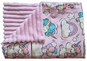 Дитяче легке плед - покривало бавовняне для новонароджених малюків в дитяче ліжко або коляску BST Рожевий+Ментоловий