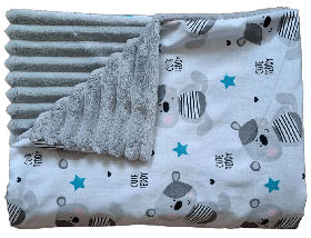 Дитячий плюшевий плед для новонароджених малюків з бавовни в дитячу коляску, ліжко BST Сірий+Білий