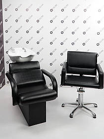 Комплект меблів для перукарні Flamingo мийка перукарська та крісло гідравлічне з п'ятипроменевою базою