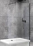 Душова стінка DUSEL 100х200 см Walk-In WL171В Black Matt чорний профіль нерухоме прозоре скло 8 мм, фото 2