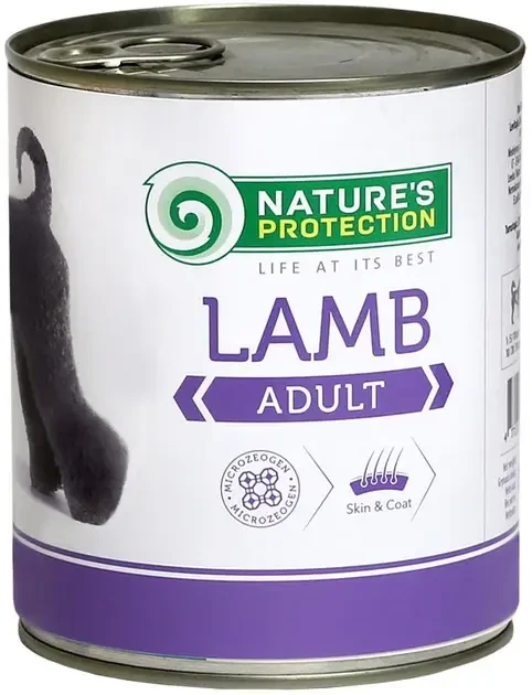Вологий корм для дорослих собак усіх порід з ягнятиною Nature's Protection Adult Lamb 800 г