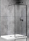 Душова стінка DUSEL 90х200 см Walk-In WL171В1 Black Matt чорний профіль нерухоме прозоре скло 8 мм, фото 2