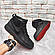 Чоловічі теплі зимові стильні черевики з натуральної шкіри та хутра Ni**e 211 Black Red 40-45р, фото 7