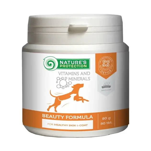 Вітаміни Nature's Protection Beauty Formula для покращення стану вовни та шкіри у собак 80 таблеток