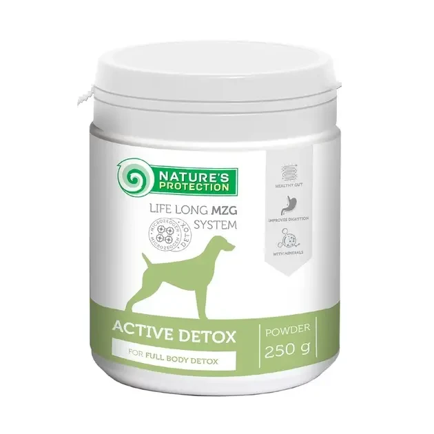 Харчова добавка Nature's Protection Active Detox для очищення організму дорослих собак із кальцієм 250 г