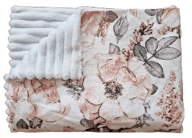 Плед - покривало дитяче плюшеве для новонароджених малюків в дитячий візочок або ліжко BST Білий+Бежевий