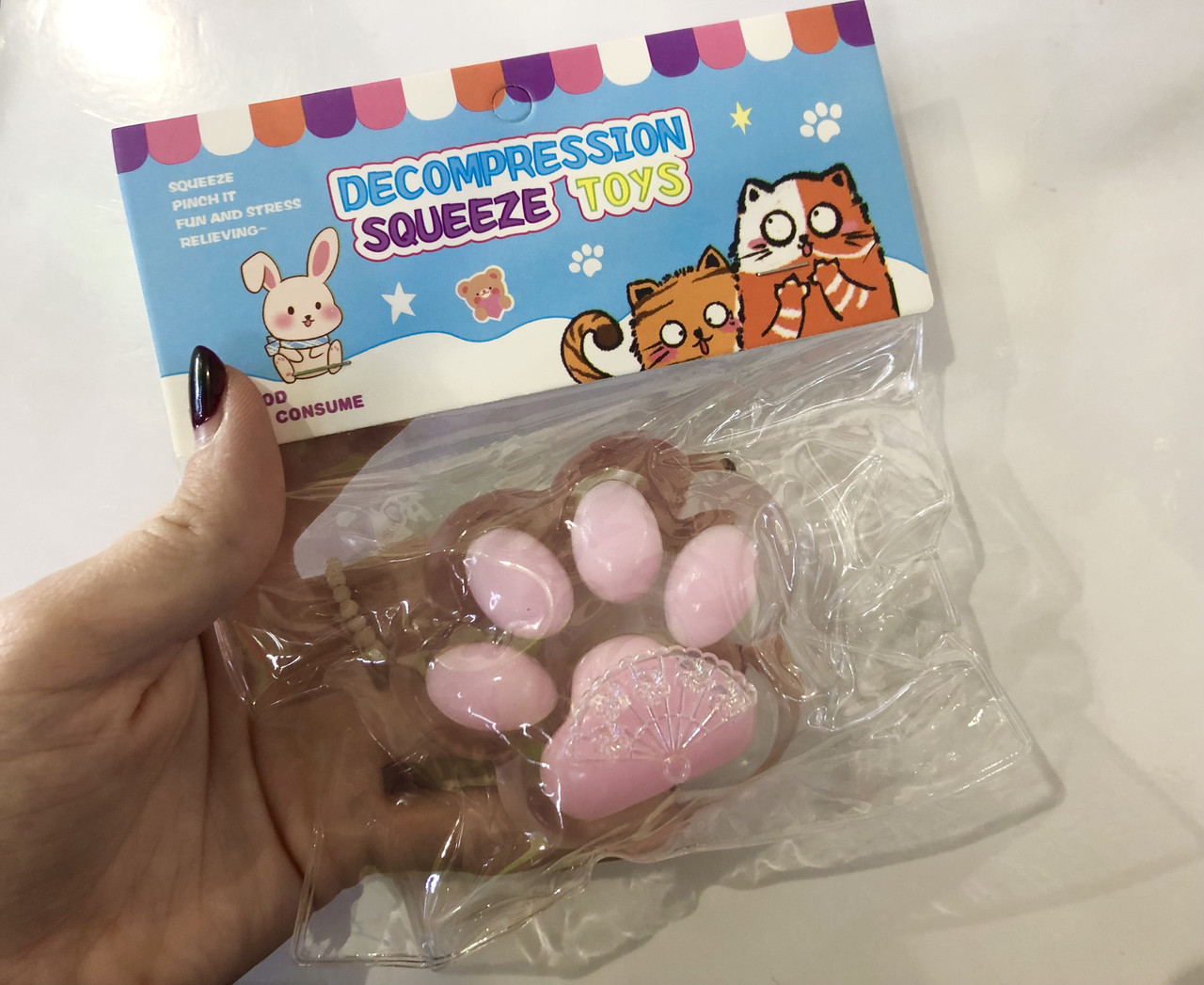 Сквіш « Таба лапка» прозора-ніжно рожева з віялом, фото 1