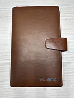 Wanlima візитниця із натуральноі шкіри коричнева, для візітівок