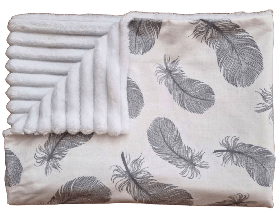 Дитяче легке плед - покривало бавовняне для новонароджених малюків в дитяче ліжко або коляску BST Білий+Графітовий