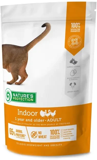 Сухий корм для дорослих кішок, що мешкають у будинку Nature's Protection Indoor 400 г