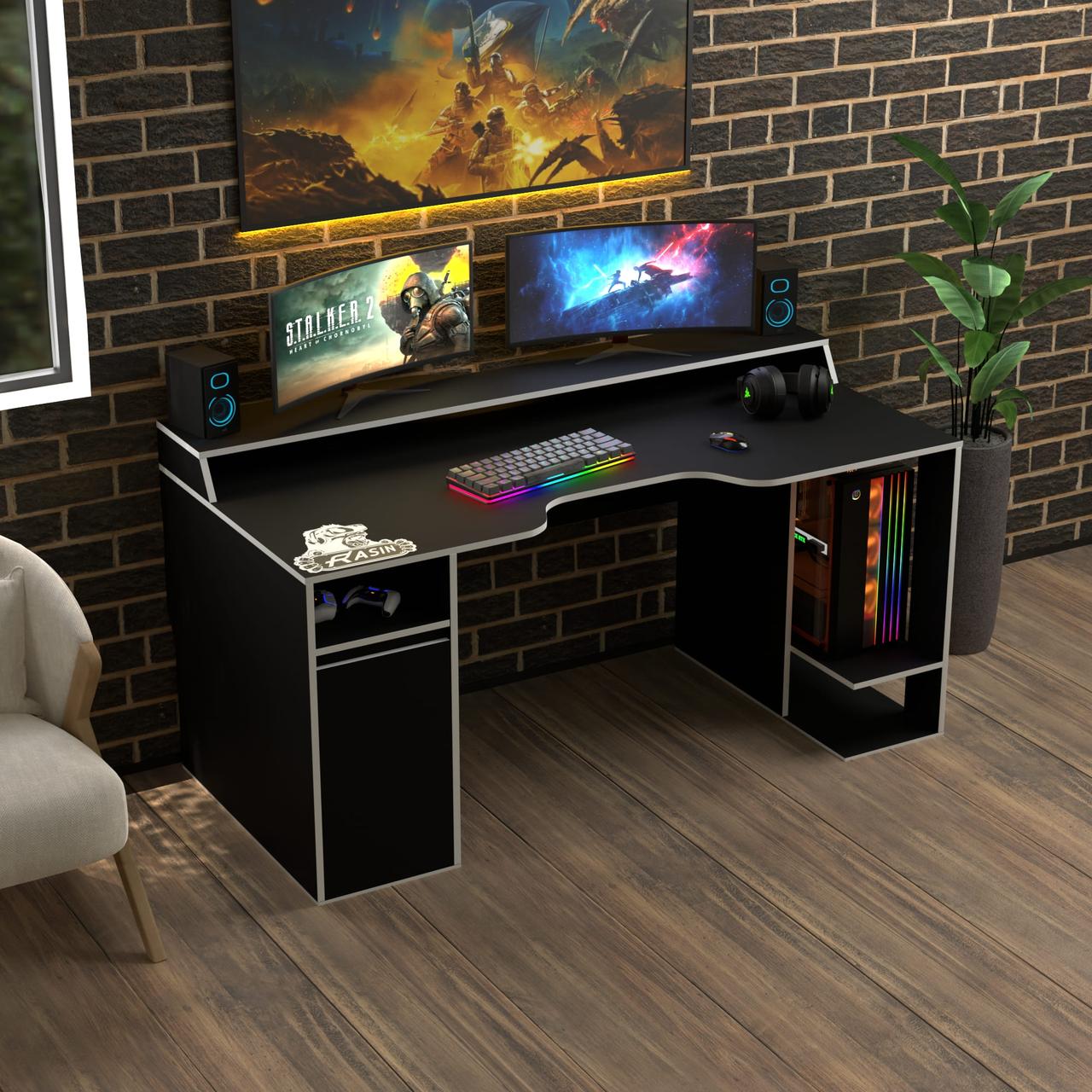 Геймерський стіл Rasin RS-28 170х80х75 см. Колір на вибір, фото 1