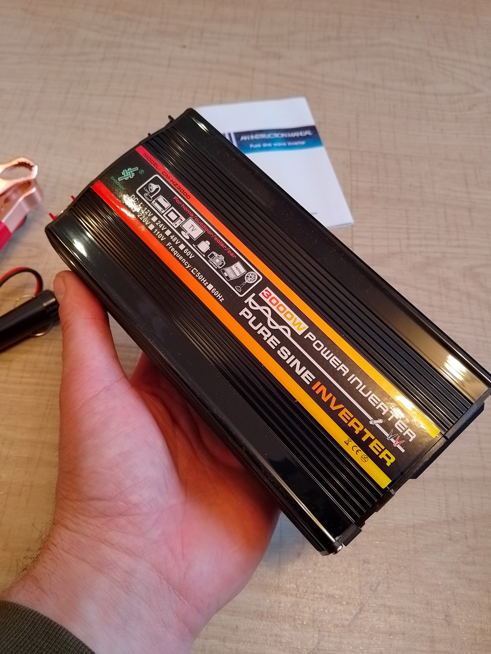 Інвертор напруги 12/220 вольтів чистий синус 3000w (500), фото 1