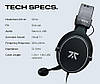 Ігрова гарнітура Fnatic React+ для кіберспорту. 53-мм динаміки, точний об'ємний звук 7.1, знімний мікрофон, фото 4
