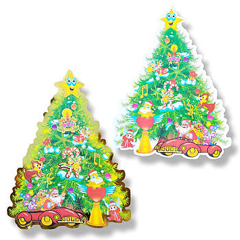 Новорічні прикраси на вікна Ялинка 43 см 2 шт