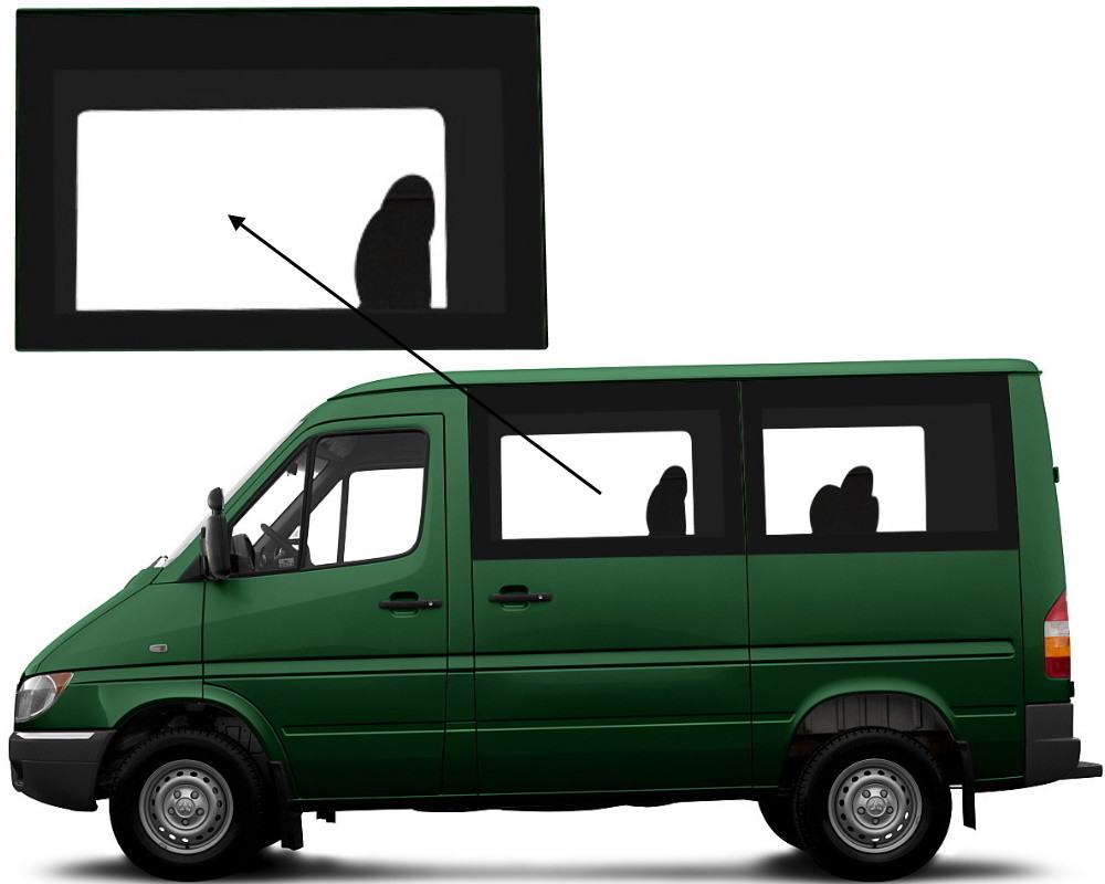 Бічне скло Mercedes Sprinter 1995-2006 салону переднє ліве панорамне, фото 1