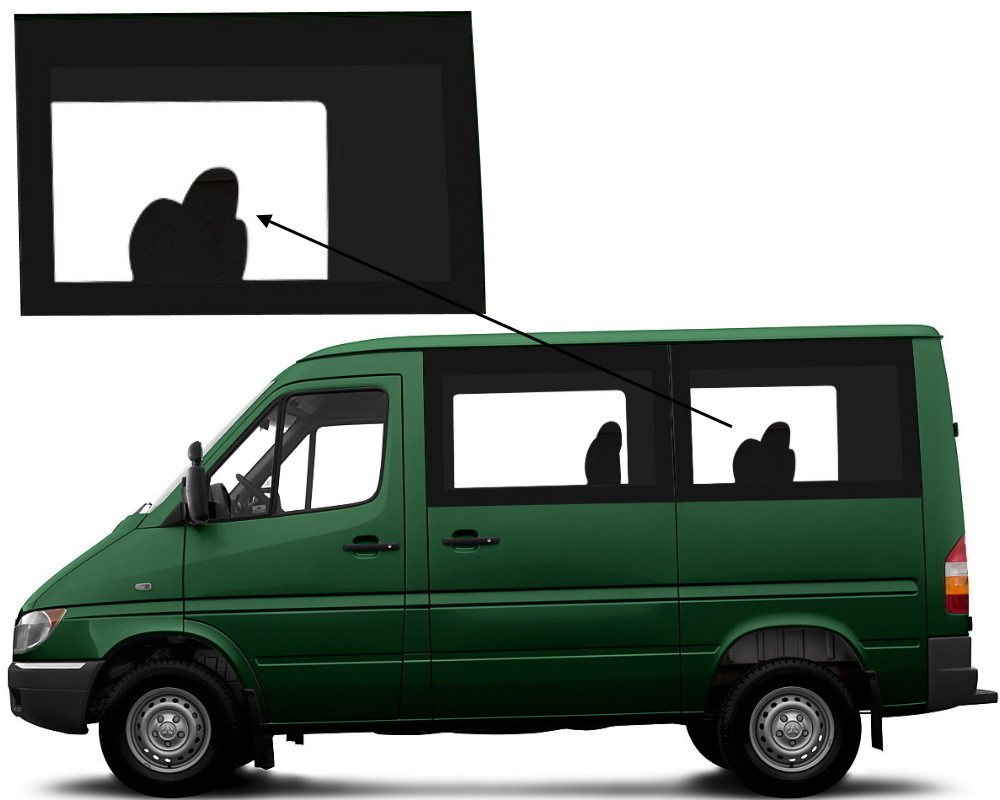Бічне скло Mercedes Sprinter 1995-2006 салону заднє ліве панорамне коротка база, фото 1
