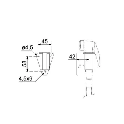 Душ-розпилювач ручний зі шлангом L-2м 1/2" для миття обладнання професійної кухні, фото 2