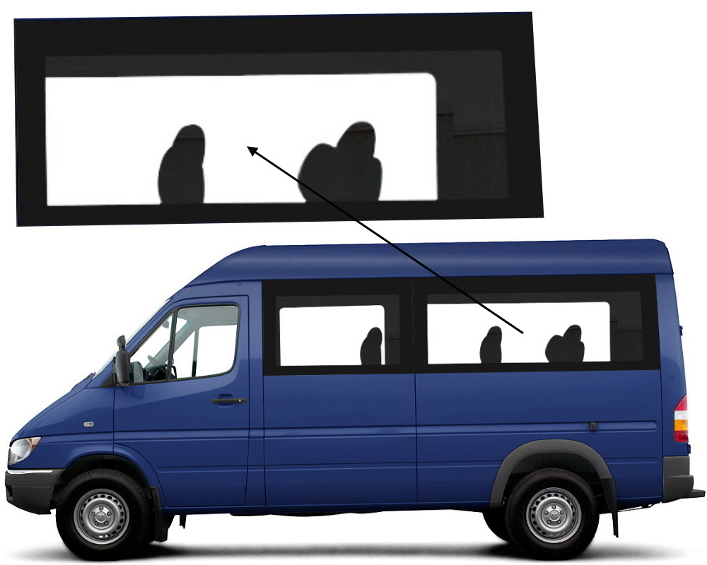 Бічне скло Mercedes Sprinter 1995-2006 салону заднє ліве панорамне середня база, фото 1