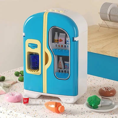 Великий іграшковий набір Кухня кухонна техніка дитині Холодильник Морозильник Камера випускає пар Світло звук