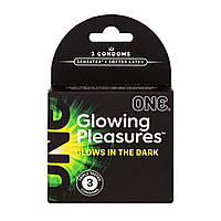 Презервативи ONE Glowing Pleasures 3 шт, картонна коробка