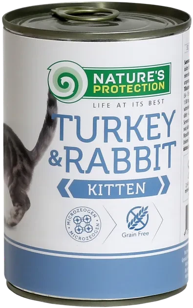 Вологий корм з індичкою і кролятиною для молодих кошенят Nature's Protection Kitten Turkey&Rabbit 400 г
