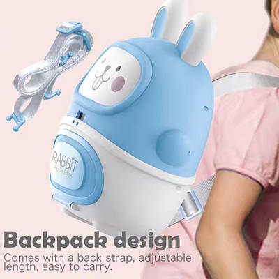 Стильний іграшковий сейф рюкзак дитині Скарбничка зайчик грошова скринька Цифровий годинник Вентилятор лампа музика