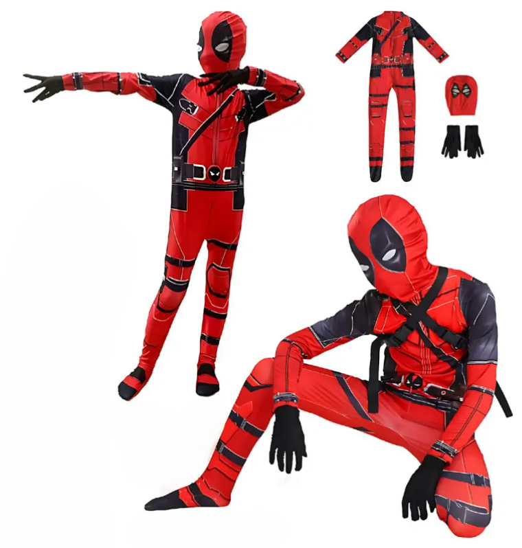 Дитячий костюм супергероя Дедпул (балаклава, комбінезон, рукавички), 3 розміри.